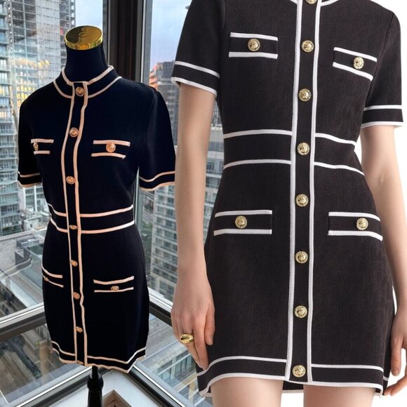 Karl Lagerfeld Dresses & Skirts - 🆕KARL LAGERFELD🧿 NWT Classic Knit Dress with Embroidered Monogram, Black, Sz M